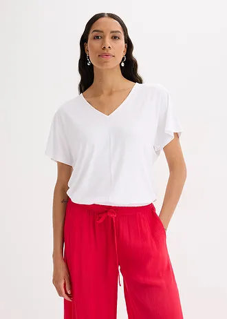 Oversize tričko z měkké viskózové směsi • bílá • bonprix obchod