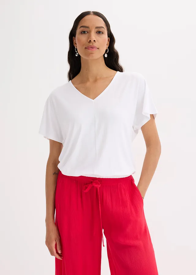 T-shirt oversize en viscose douce et extensible • blanc • product-page.page-title-suffix