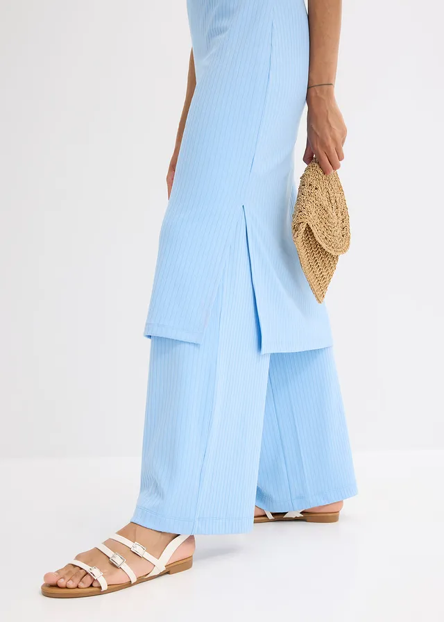 Robe midi en maille douce et côtelée • bleu clair • product-page.page-title-suffix