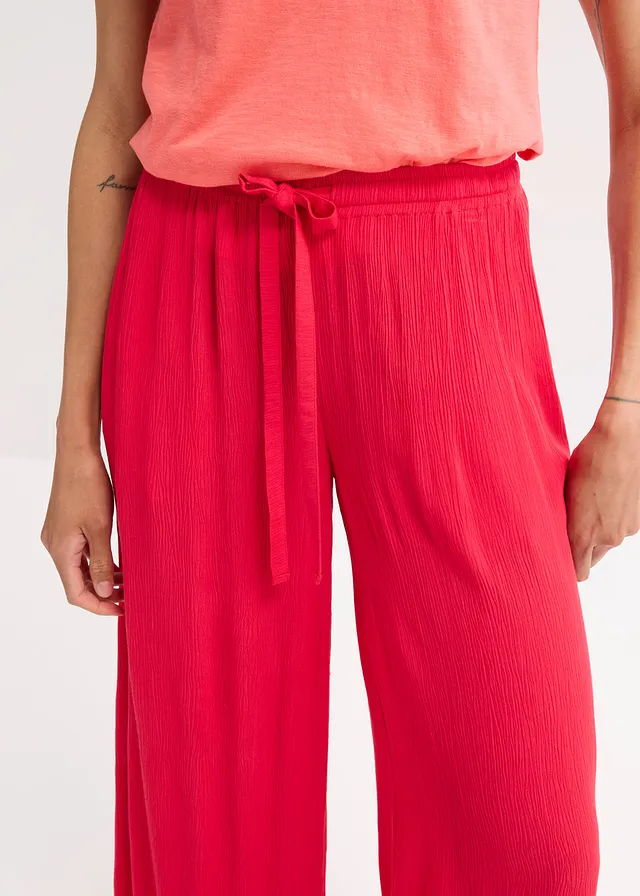Pantalon large en viscose fine • rouge profond • product-page.page-title-suffix