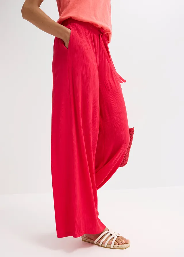 Pantalon large en viscose fine • rouge profond • product-page.page-title-suffix