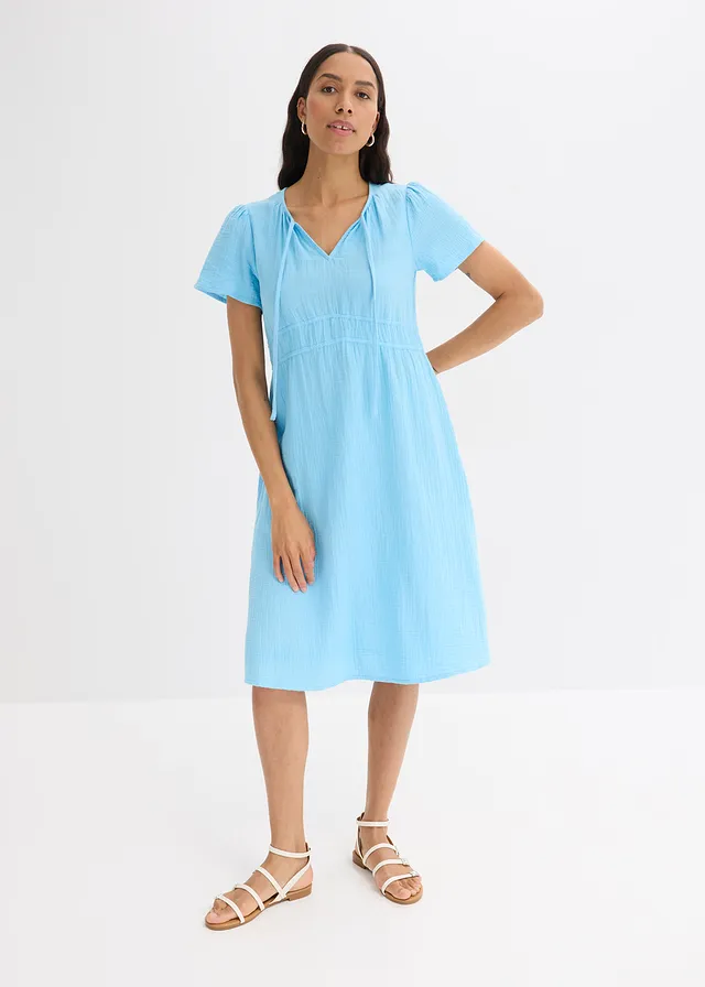 Tuniekjurk van mousseline • lichtblauw • product-page.page-title-suffix
