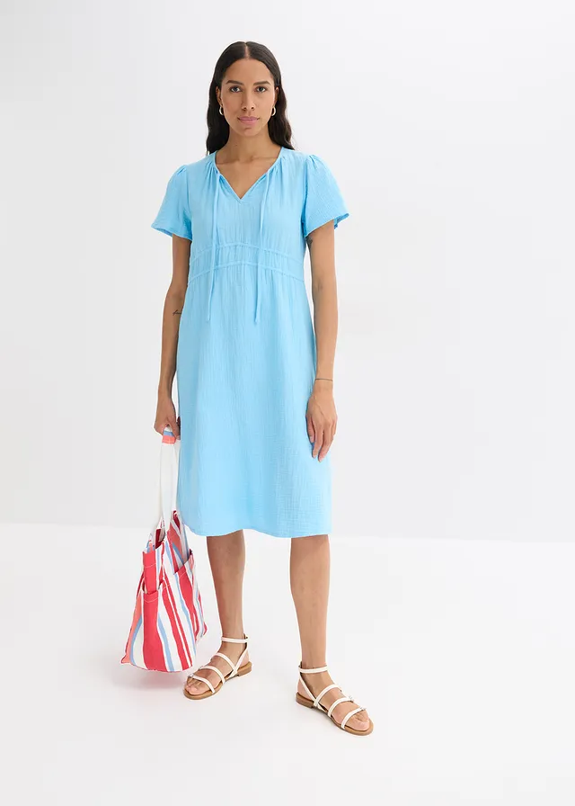 Tuniekjurk van mousseline • lichtblauw • product-page.page-title-suffix