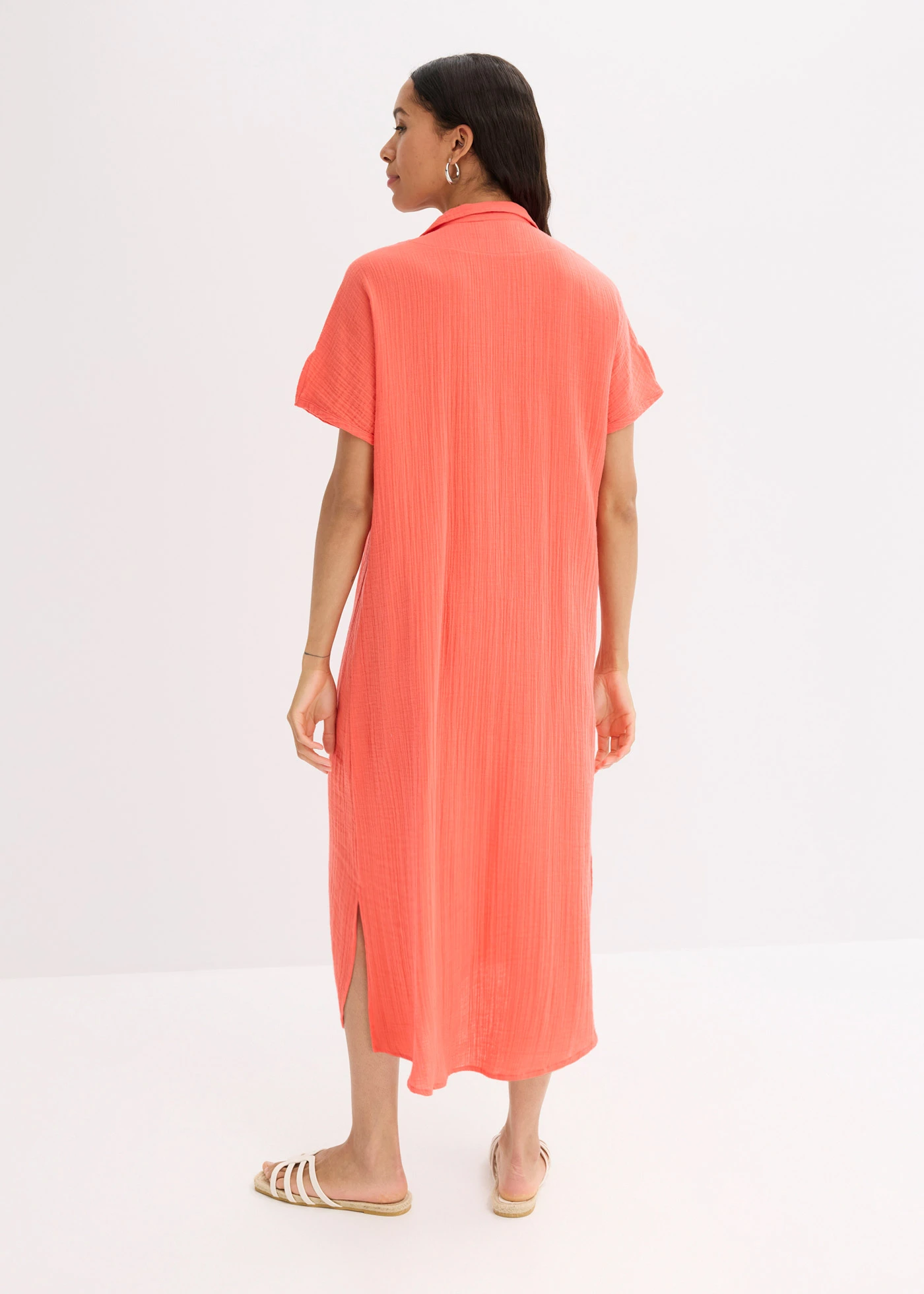 Kaftanové šaty z měkkého mušelínu • světle lososová • bonprix obchod