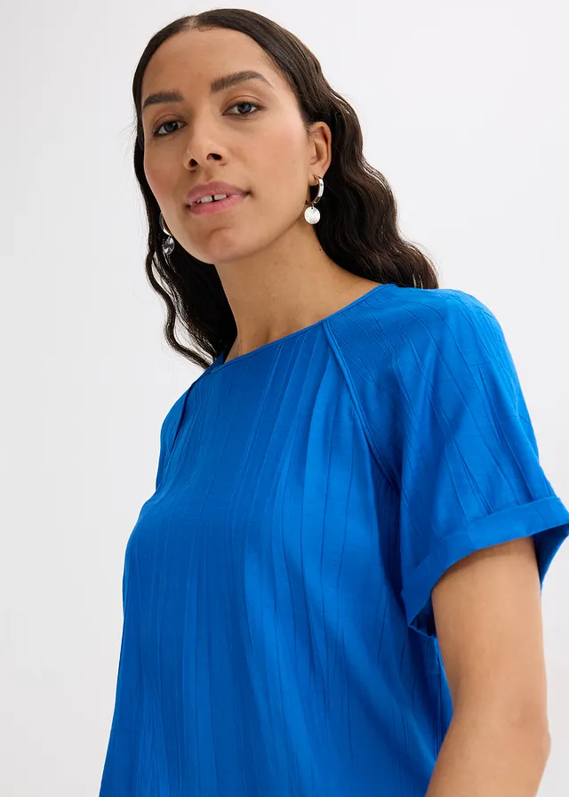 Blouse met korte mouwen van zachte viscose • arctisch blauw • product-page.page-title-suffix