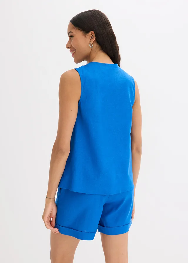 Blousetop in een luchtige linnenmix • arctisch blauw • product-page.page-title-suffix