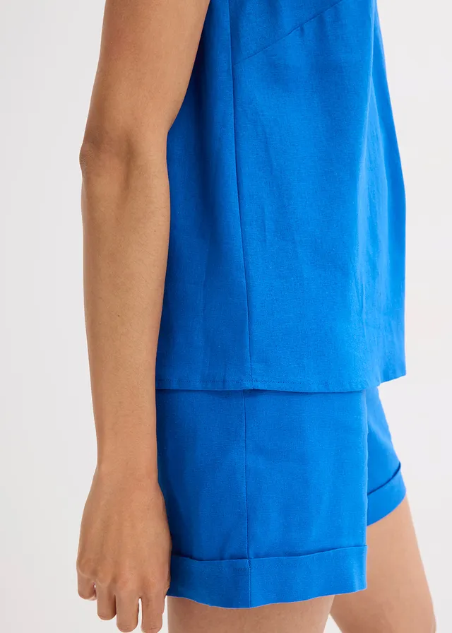 Blousetop in een luchtige linnenmix • arctisch blauw • product-page.page-title-suffix