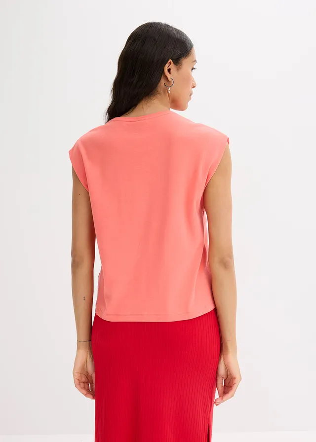 Póló tiszta pamutból, szín: világos lazac