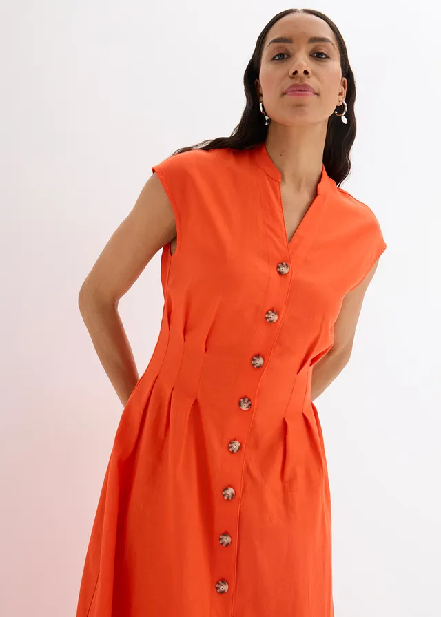 Robe midi légère en lin mélangé • rouge coquelicot • product-page.page-title-suffix