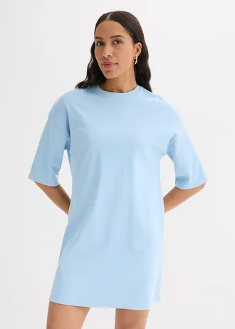 Robe oversize en jersey de coton épais, Couleur: bleu clair