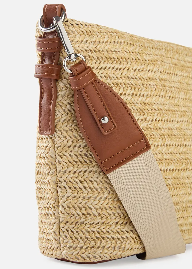 Sac à bandoulière aspect paille • naturel/cognac • product-page.page-title-suffix