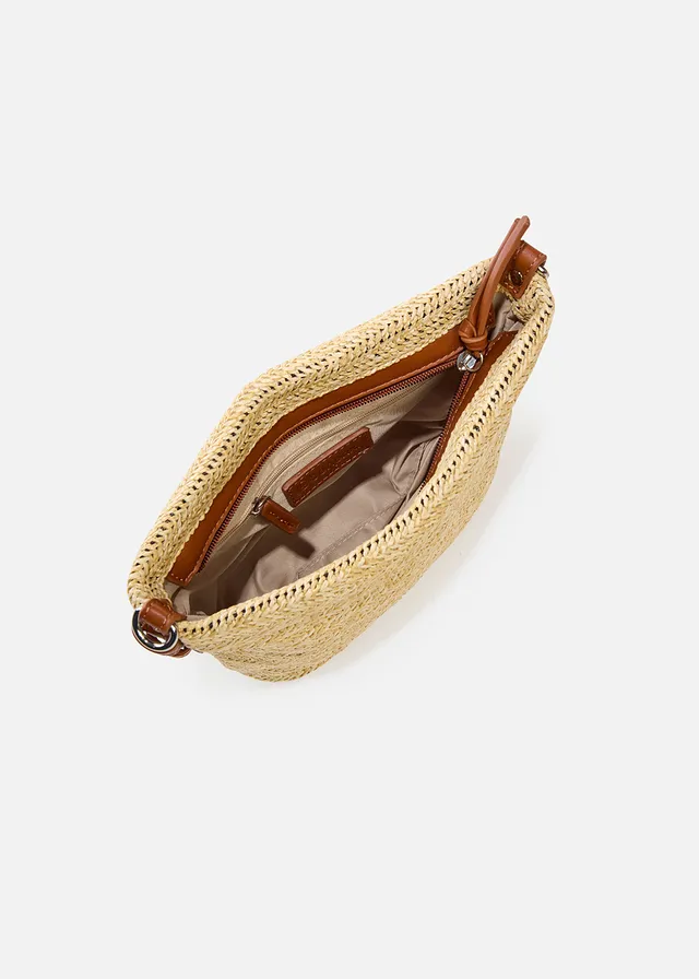 Sac à bandoulière aspect paille • naturel/cognac • product-page.page-title-suffix