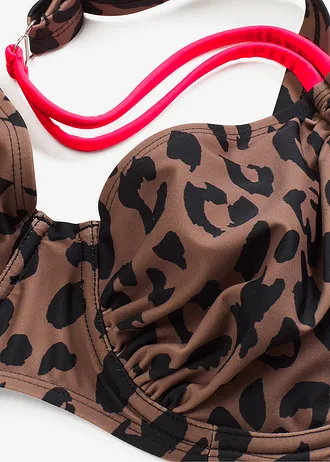 Bikiny s kosticemi (2dílná souprava) • šedohnědá/černá • bonprix obchod