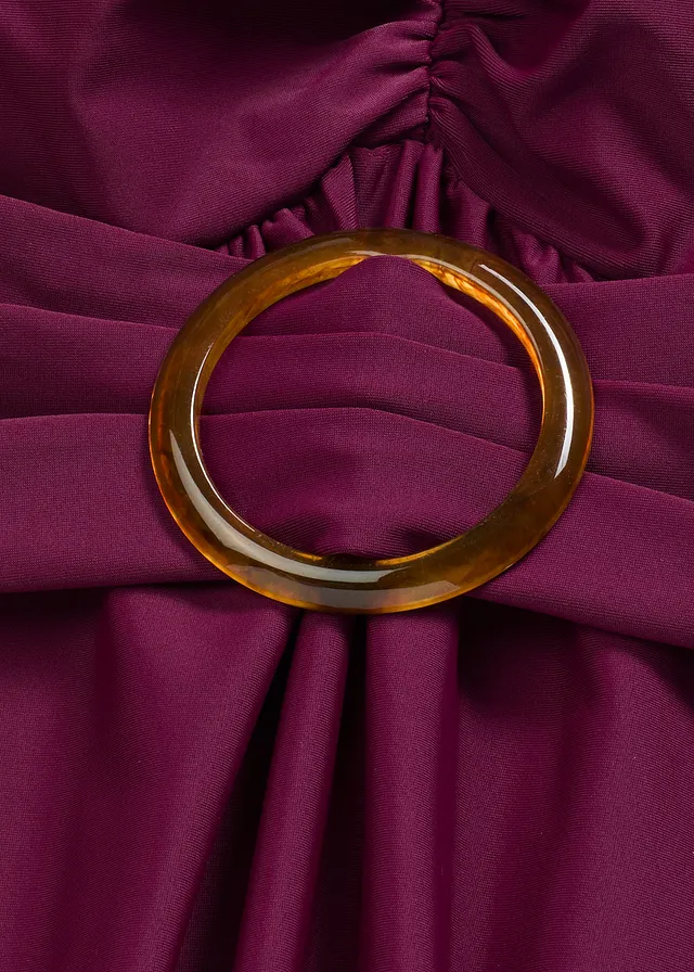 Lange tankini met brede schouderbandjes (2-dlg. set) • aubergine • bonprix online shop