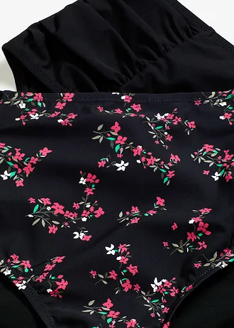 Stahovací bikinové kalhotky (2 ks v balení), z recyklovaného polyamidu, silný tvarující efekt • černá + černá • bonprix obchod