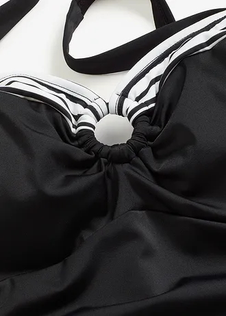 Costum de baie cu efect modelator ușor • negru/alb • magazin bonprix