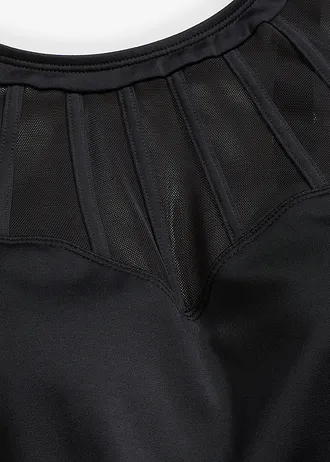 Robe de bain sculptante avec mesh transparent, maintien modéré • noir • Boutique bonprix