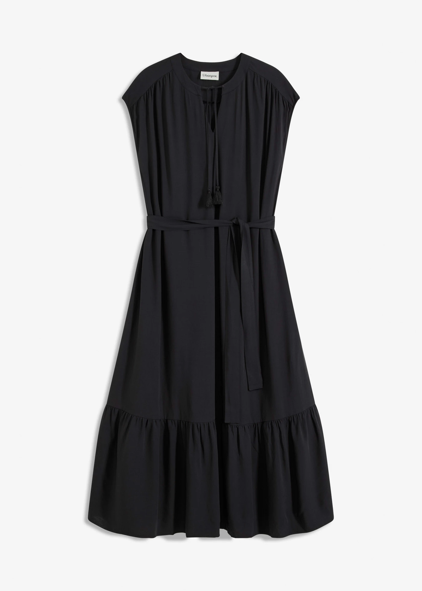 Overhemdjurk van soepel viscose • zwart • bonprix online shop