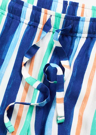 Pantaloni scurți cu elastic și șiret în talie, din viscoză fină • albastru arctic-bleu-alb cu dungi • magazin bonprix