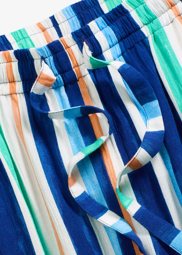 Wijde broek van soepele viscose • arctisch blauw-wit-lichtblauw gestreept • product-page.page-title-suffix