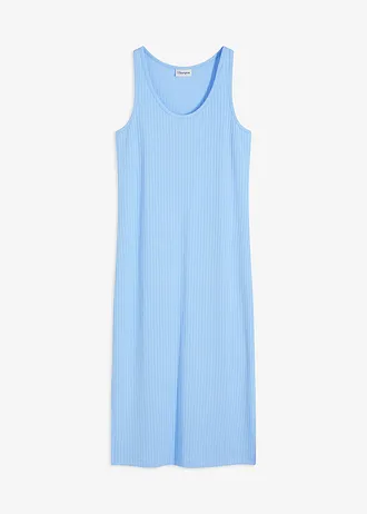Midi šaty z měkkého žebrovaného materiálu, barva: světle modrá
