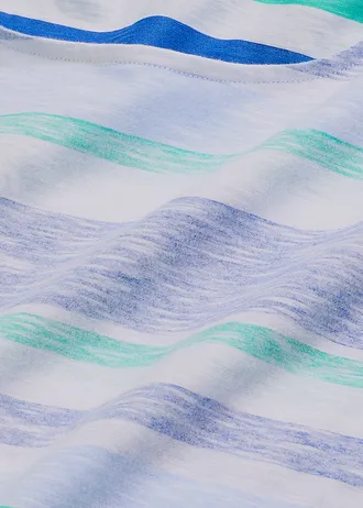 Tricou din bumbac organic 100% • albastru arctic-bleu-alb cu dungi • magazin bonprix