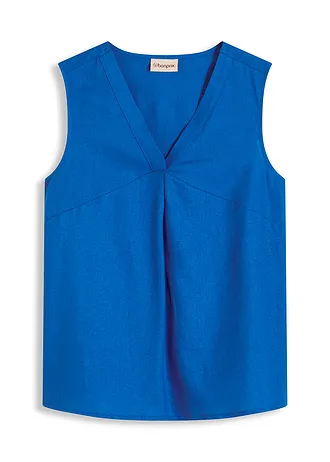 Blúz top könnyű lenvászon-keverékből