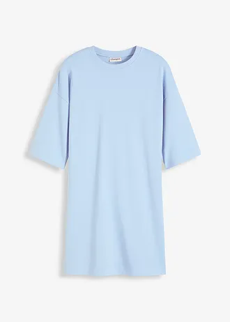 Oversize úpletové šaty z těžké organické bavlny • světle modrá • bonprix obchod