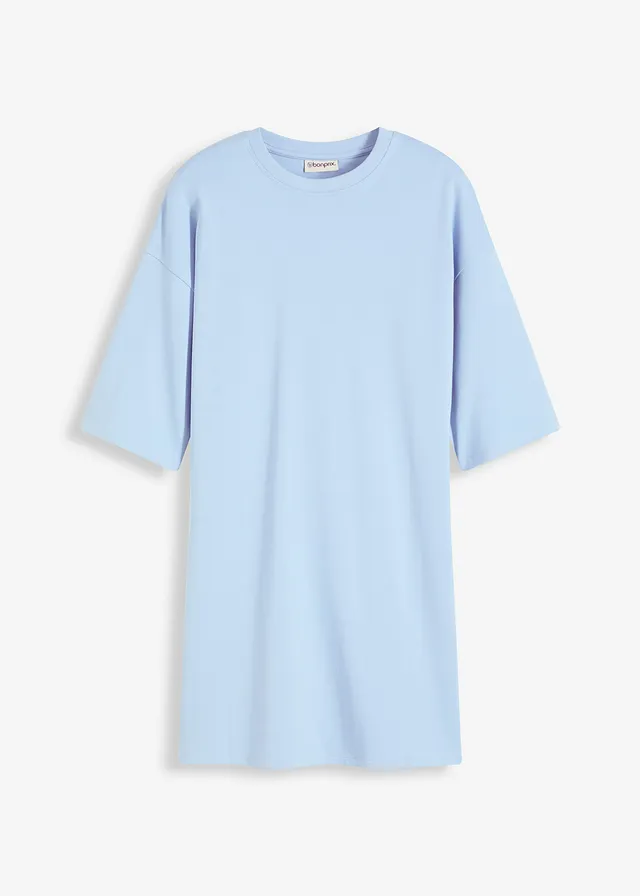 Rochie oversized din tricot gros din bumbac organic • bleu • magazin bonprix