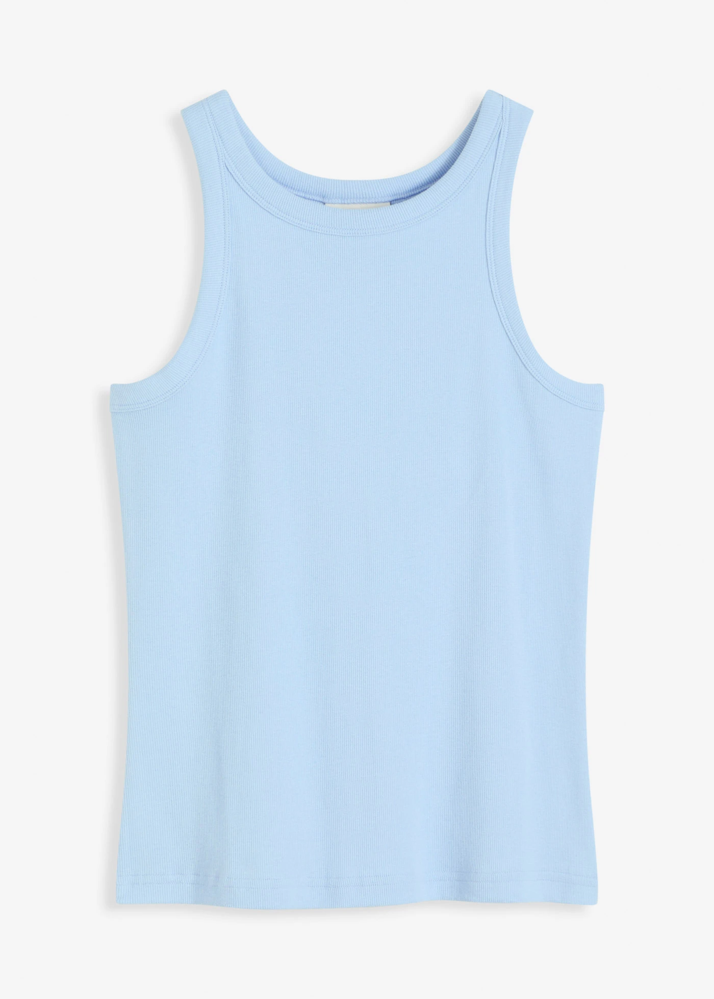 Geribde tanktop • lichtblauw • bonprix online shop