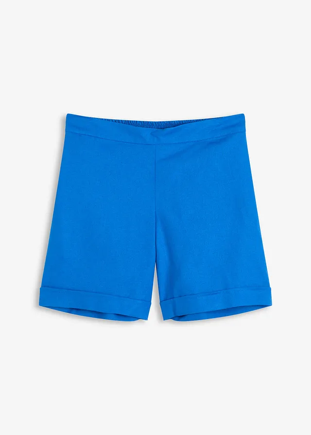 Pantaloni scurți cu elastic în talie din amestec aerisit de in