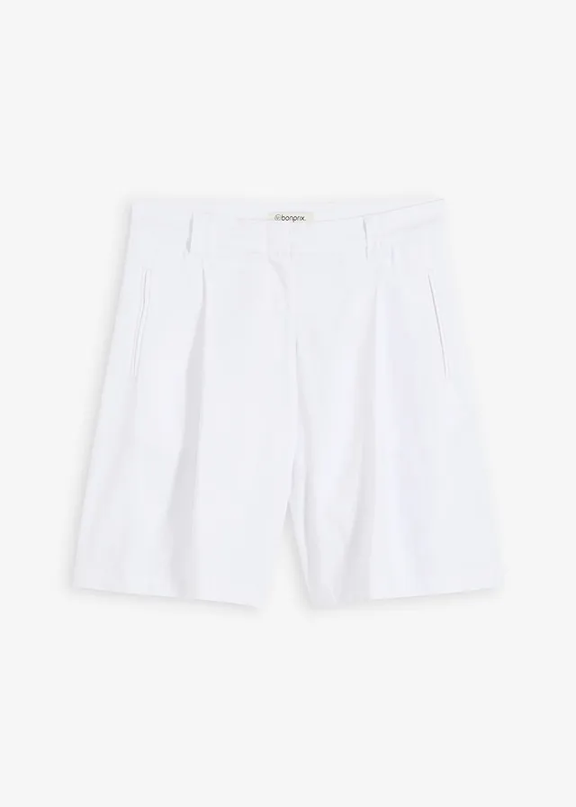 Pantaloni scurţi din material cu in