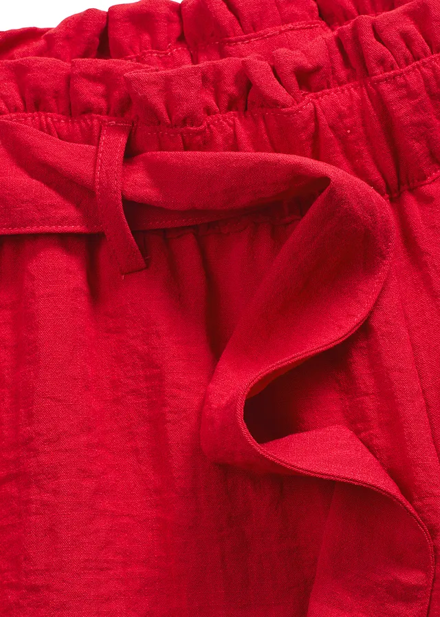 Bermuda fluide à taille élastiquée • rouge profond • product-page.page-title-suffix