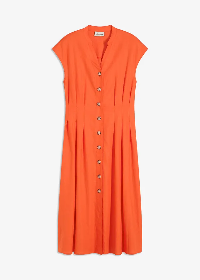 Rochie midi din material lejer, cu in