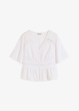 Shirt tuniek met kant, Kleur: wit