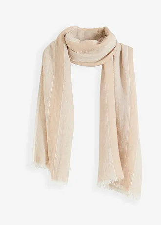 Sjaal met linnen • ecru-new beige • bonprix online shop