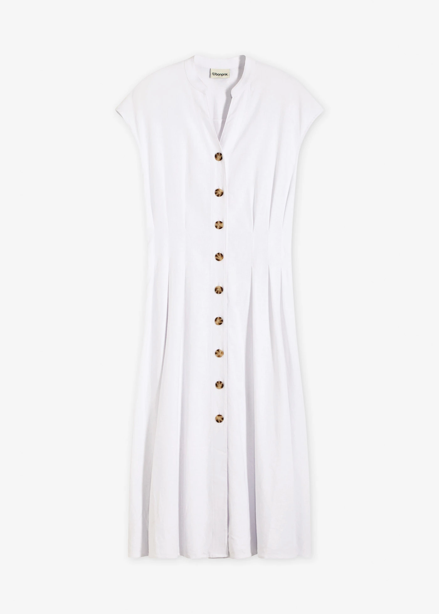 Midi šaty z lehké lněné směsi • bílá • bonprix obchod