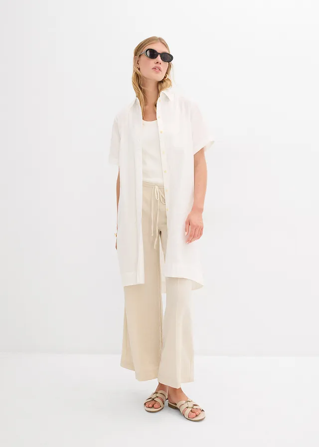 Jupe-culotte fluide en viscose mélangée • écru • product-page.page-title-suffix