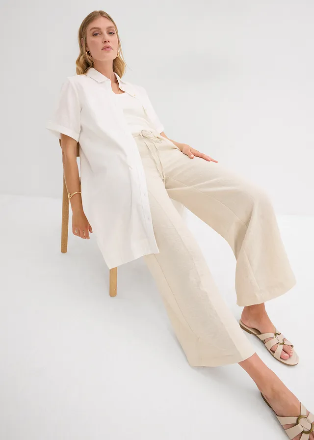 Jupe-culotte fluide en viscose mélangée • écru • product-page.page-title-suffix