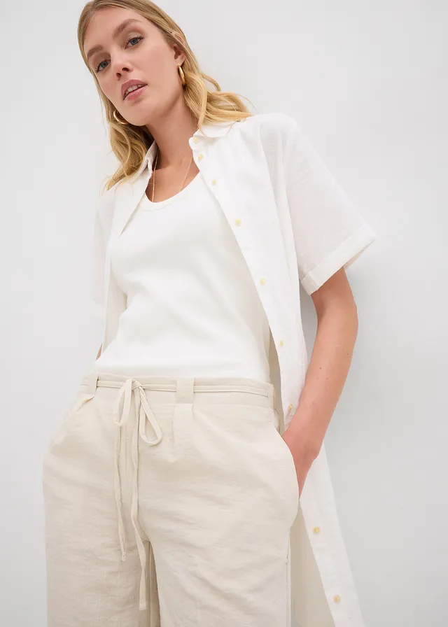 Jupe-culotte fluide en viscose mélangée • écru • product-page.page-title-suffix