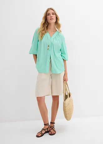 Bermudy ze splývavé viskózové směsi • přírodní • bonprix obchod