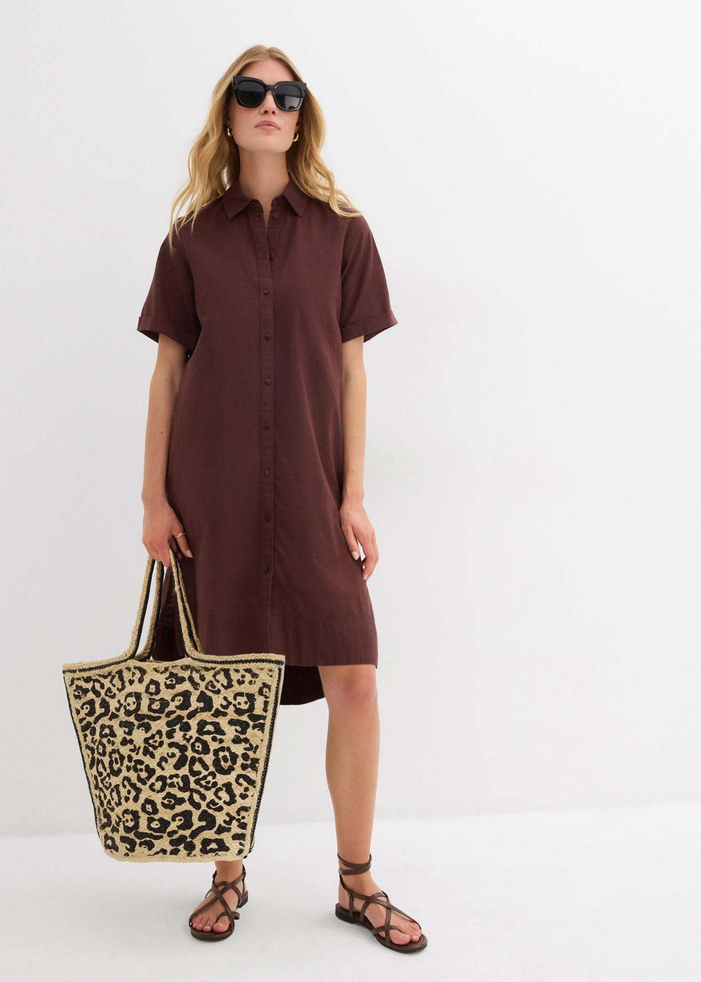 Košilové šaty z čisté bavlny • hnědá terakota • bonprix obchod