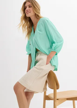 Bermudy ze splývavé viskózové směsi • přírodní • bonprix obchod