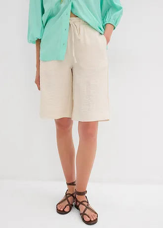 Bermudy ze splývavé viskózové směsi • přírodní • bonprix obchod