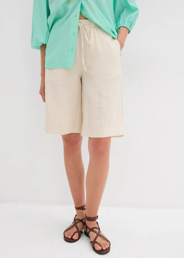 Bermuda van soepele viscose • ecru • product-page.page-title-suffix