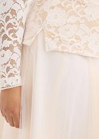 Longsleeve van kant • wolwit plus size • bonprix online shop