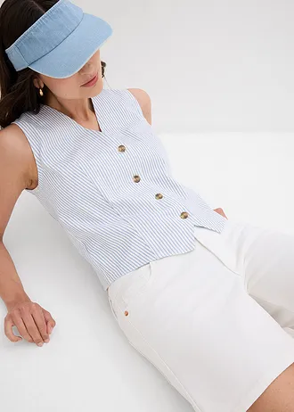 Short en jean, taille mi-haute • blanc • Boutique bonprix