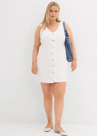 Džínové šaty, barva: bílý denim