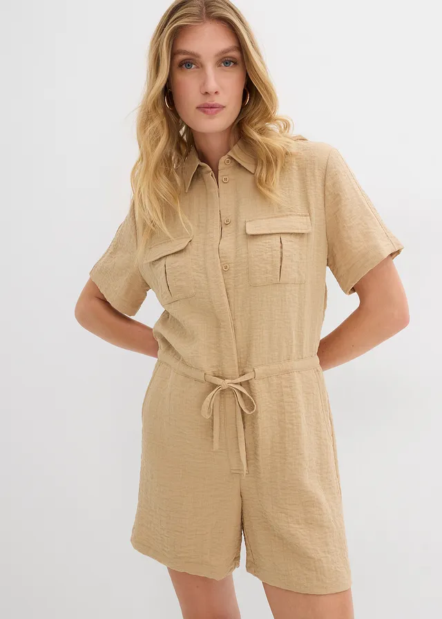 Jumpsuit van een fijne viscosemix
