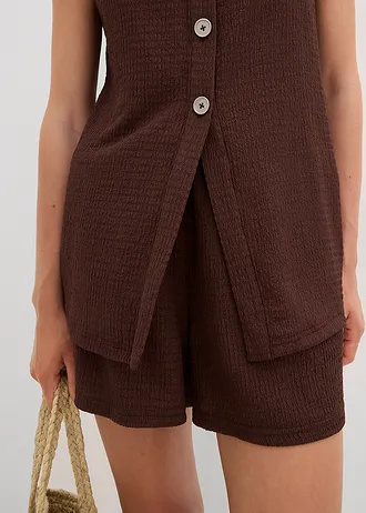 Top ze strukturovaného krepu • hnědá terakota • bonprix obchod